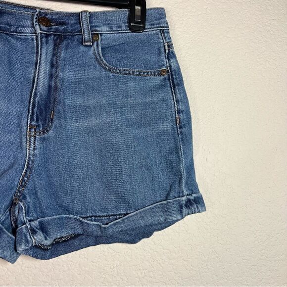 American Eagle Blue High Rise Cuffed Mom Short Shorts Women's Size 4 - Picture 2 of 8